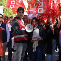 Manifestación en Badajoz para que los conductores de autobuses se jubilen antes