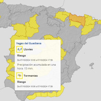 Gran parte de Extremadura en alerta por lluvias y tormentas