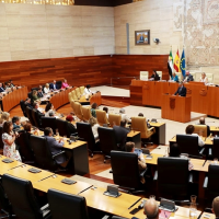 Movilizaciones ante la Asamblea de Extremadura para "reclamar equiparación salarial"