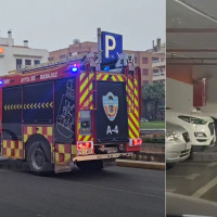 Así ha sido el inicio del incendio en el parking de San Atón