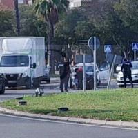 Accidente en una rotonda de Valdepasillas