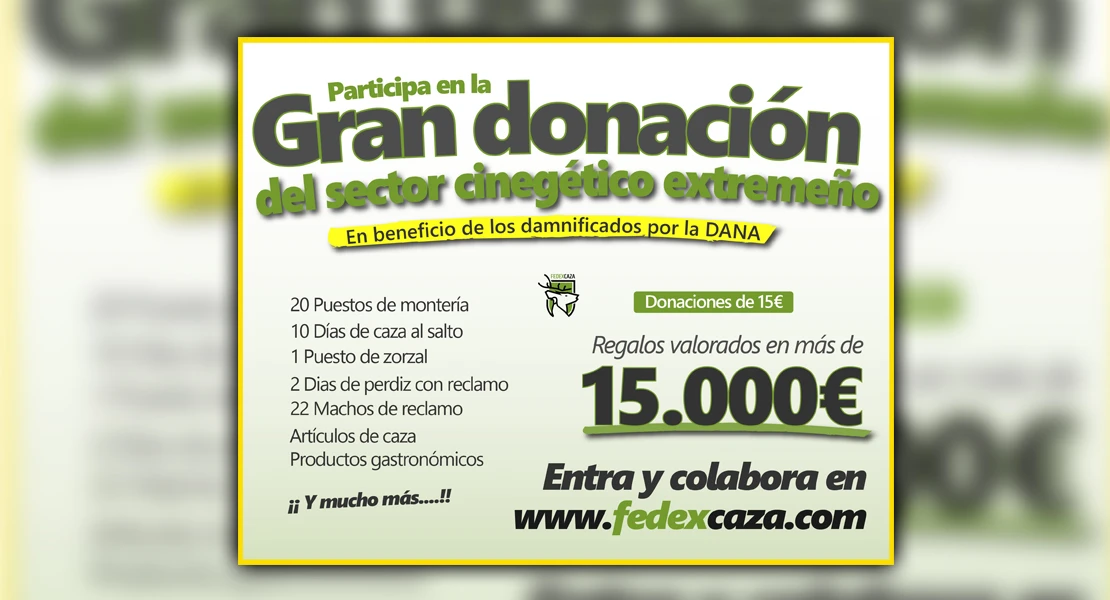 La Federación Extremeña de Caza prepara una gran donación