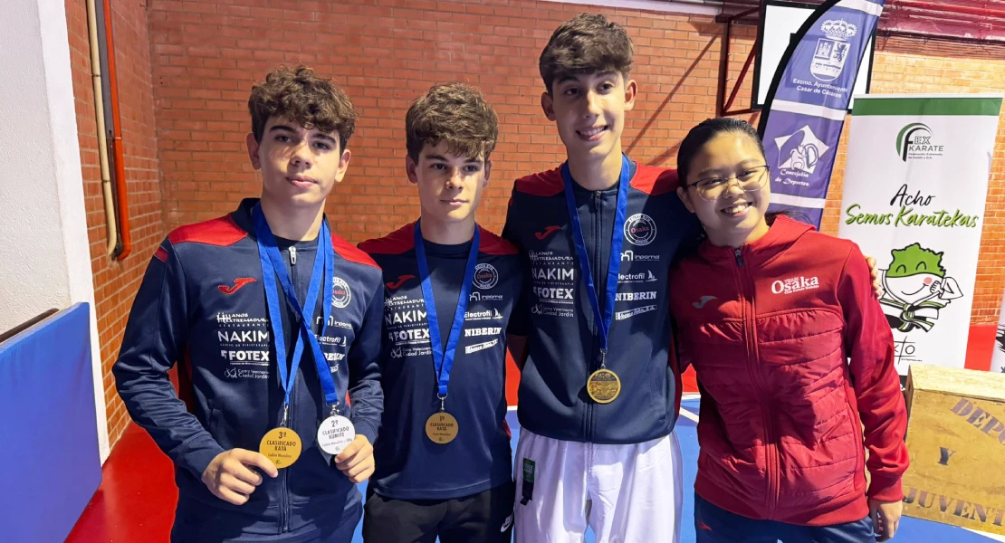 Tres campeones y cuatro subcampeones de Extremadura para el Club Osaka de karate