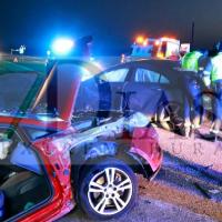 Excarcelada por los bomberos tras accidentarse en la N-432 (BA)