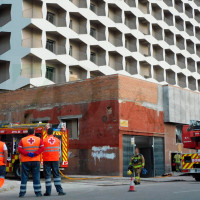 Incendio en las obras del Hotel Lisboa de Badajoz