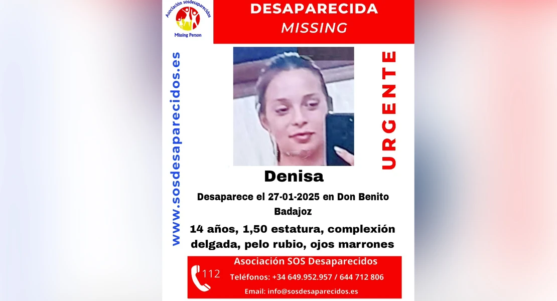 Desaparece una joven de 14 años en Don Benito