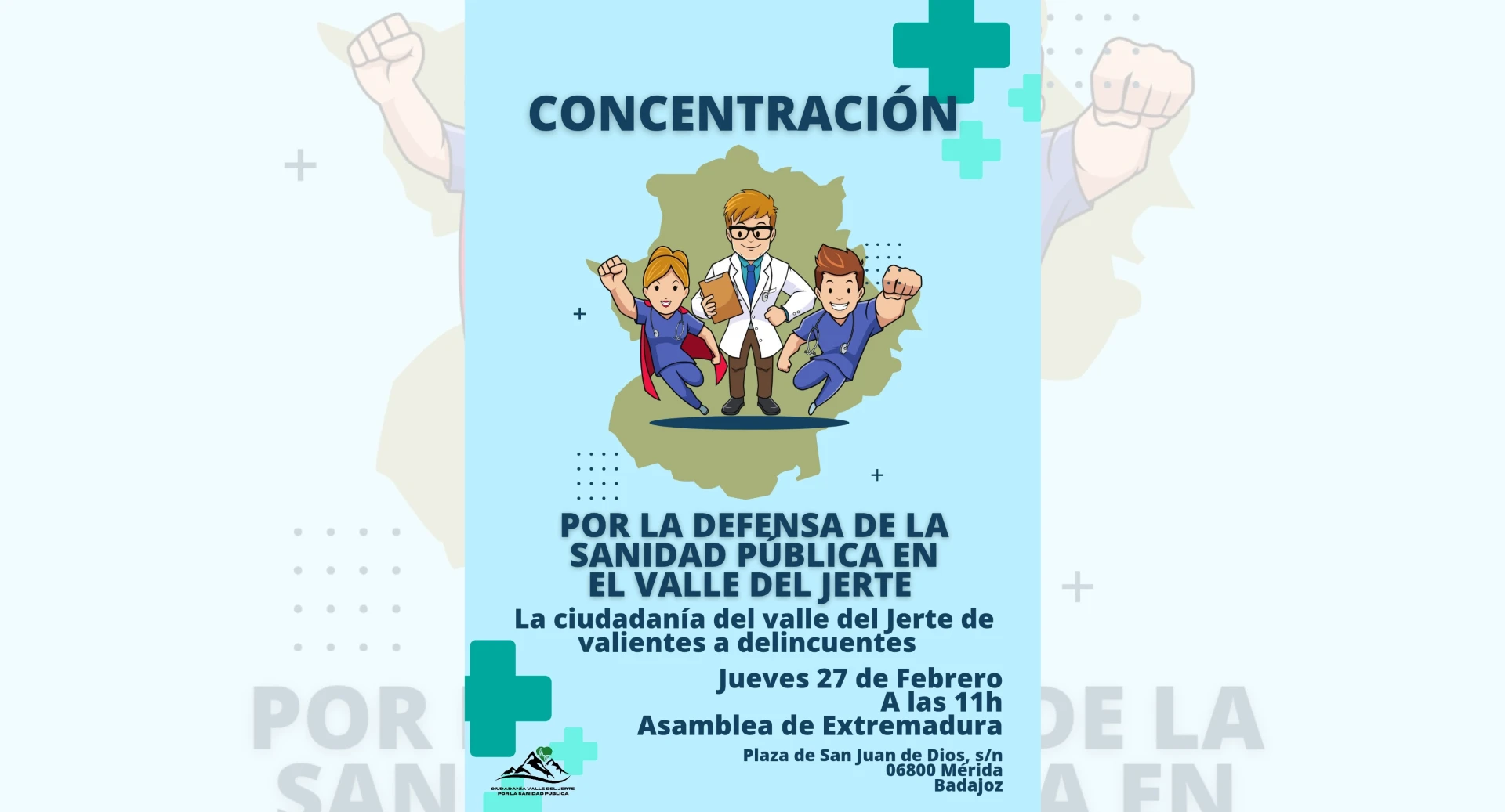 Manifestación por las condiciones de un Área de Salud extremeña