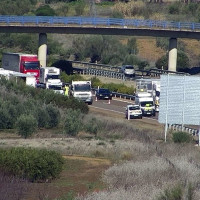 Vuelca un tráiler en la A-66 en la provincia de Badajoz