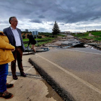 Visitan las zonas afectadas por las inundaciones en Extremadura