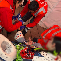 Cruz Roja realizó 90 asistencias en un domingo de Carnaval marcado por el frío y la lluvia